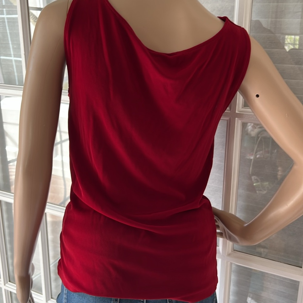 Boston Proper Elegant Ruby Red Sleeveless Top - image 3
